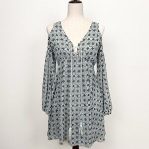 Sadie & Sage Dress Womens S Mint Green Floral Boho Hippie Retro Indie Festival